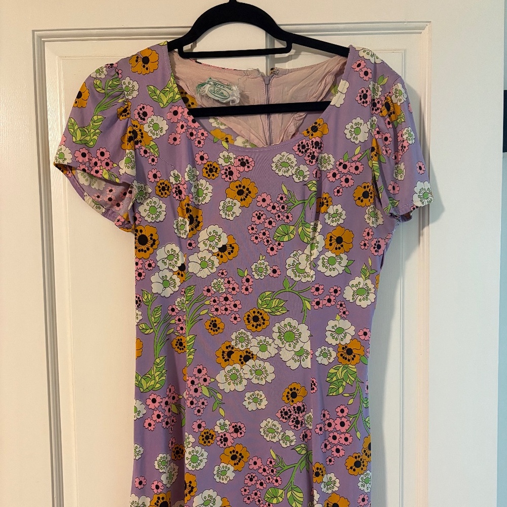 Vintage 1960s Patty O’Neil Jr. Petites Floral Dress – Lavender Mod Print